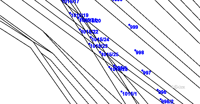 Parcela st. 1015/25 v KÚ Omice, Katastrální mapa