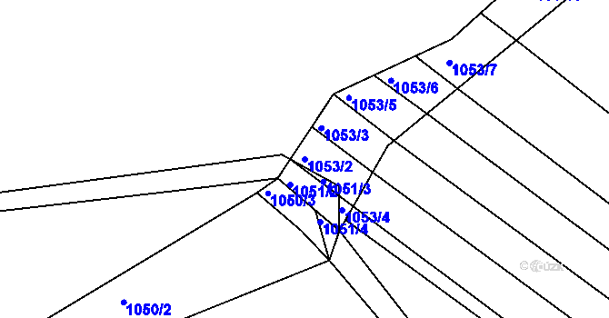 Parcela st. 1053/2 v KÚ Omice, Katastrální mapa