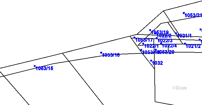 Parcela st. 1053/16 v KÚ Omice, Katastrální mapa