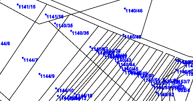 Parcela st. 1140/39 v KÚ Omice, Katastrální mapa