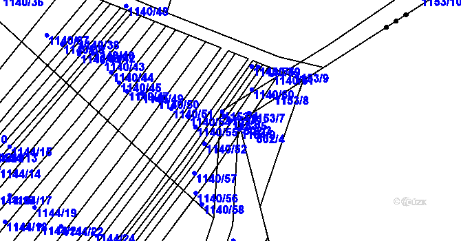 Parcela st. 1153/5 v KÚ Omice, Katastrální mapa