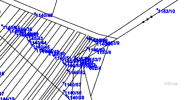 Parcela st. 1153/8 v KÚ Omice, Katastrální mapa