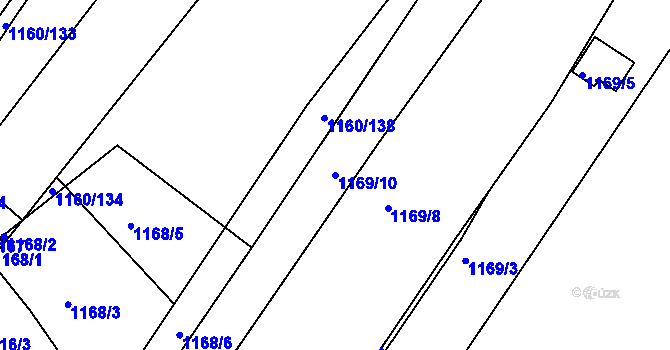 Parcela st. 1169/10 v KÚ Omice, Katastrální mapa
