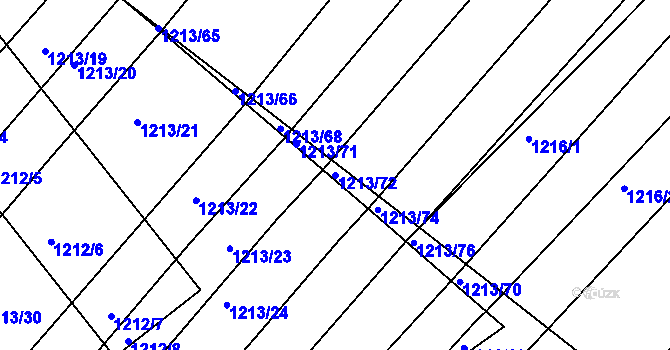 Parcela st. 1213/72 v KÚ Omice, Katastrální mapa