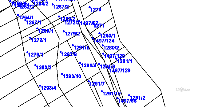 Parcela st. 1497/128 v KÚ Omice, Katastrální mapa