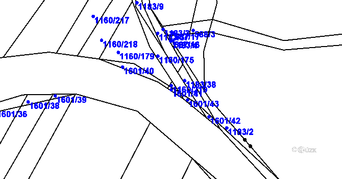 Parcela st. 1601/41 v KÚ Omice, Katastrální mapa