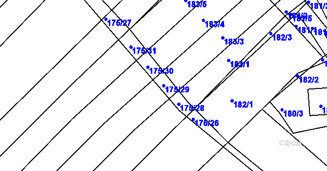 Parcela st. 175/29 v KÚ Omice, Katastrální mapa