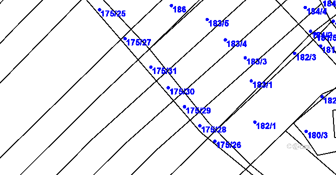 Parcela st. 175/30 v KÚ Omice, Katastrální mapa