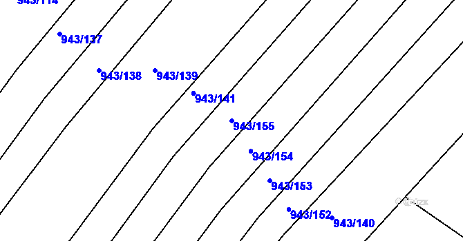 Parcela st. 943/155 v KÚ Omice, Katastrální mapa