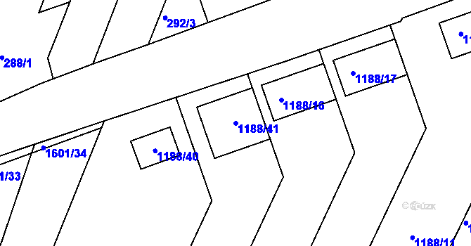 Parcela st. 1188/41 v KÚ Omice, Katastrální mapa