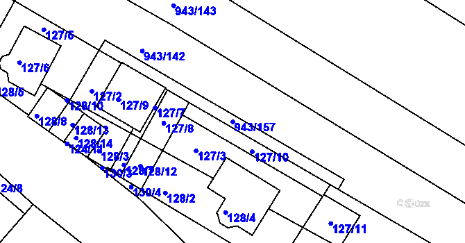 Parcela st. 943/157 v KÚ Omice, Katastrální mapa