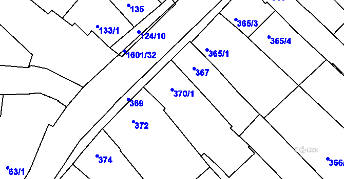 Parcela st. 370/1 v KÚ Omice, Katastrální mapa