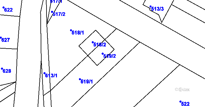 Parcela st. 519/2 v KÚ Omice, Katastrální mapa