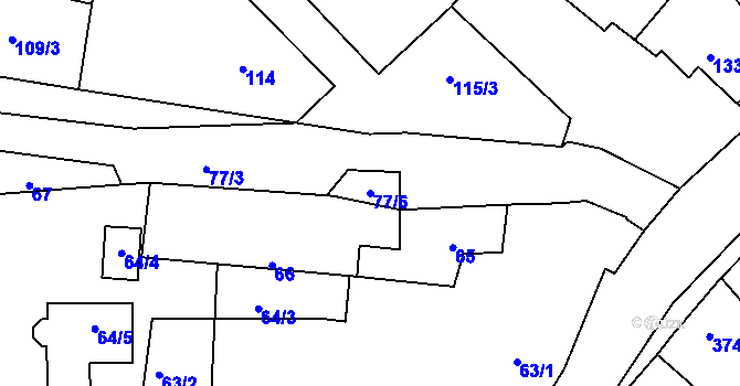 Parcela st. 77/6 v KÚ Omice, Katastrální mapa