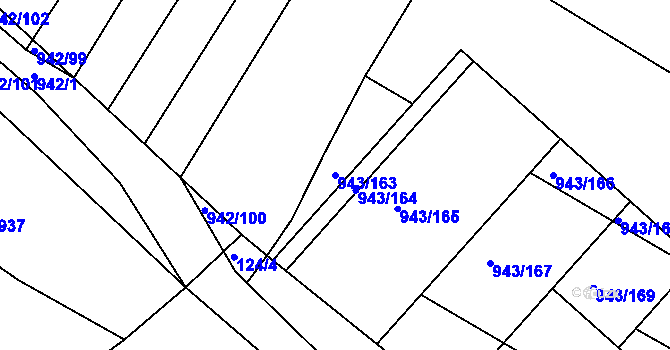 Parcela st. 943/163 v KÚ Omice, Katastrální mapa