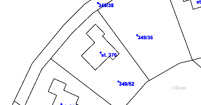 Parcela st. 370 v KÚ Omlenice, Katastrální mapa