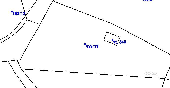 Parcela st. 459/19 v KÚ Omlenice, Katastrální mapa