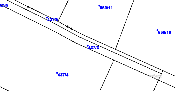 Parcela st. 437/3 v KÚ Omlenice, Katastrální mapa