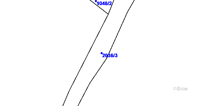 Parcela st. 2036/3 v KÚ Zahrádka u Omlenic, Katastrální mapa