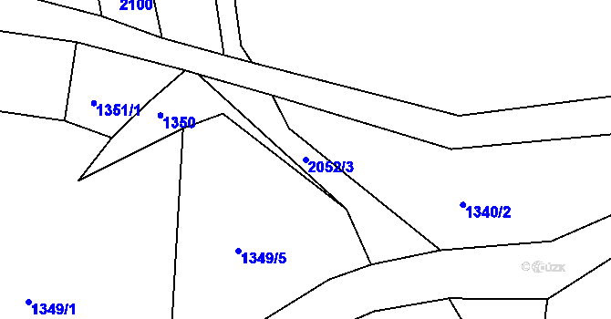 Parcela st. 2052/3 v KÚ Zahrádka u Omlenic, Katastrální mapa