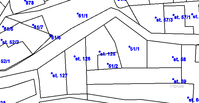 Parcela st. 125 v KÚ Ondratice, Katastrální mapa