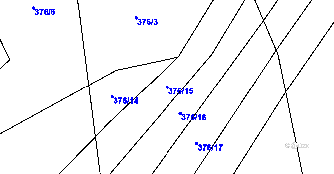 Parcela st. 376/15 v KÚ Ondratice, Katastrální mapa