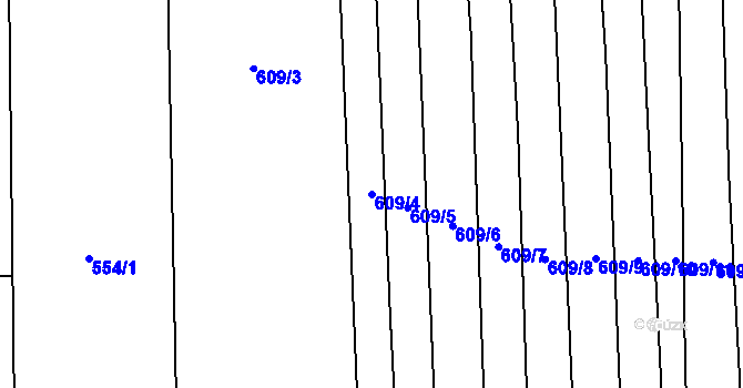 Parcela st. 609/4 v KÚ Ondratice, Katastrální mapa