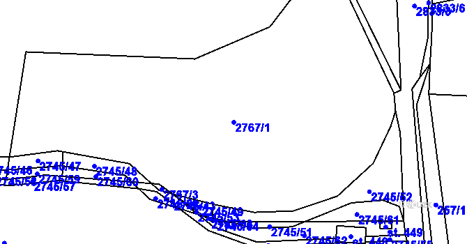 Parcela st. 2767/1 v KÚ Ondřejov u Prahy, Katastrální mapa