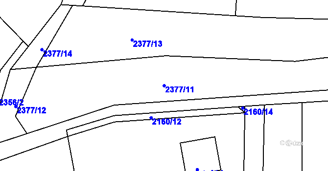 Parcela st. 2377/11 v KÚ Ondřejov u Prahy, Katastrální mapa
