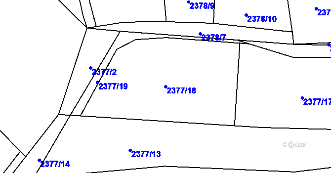 Parcela st. 2377/18 v KÚ Ondřejov u Prahy, Katastrální mapa