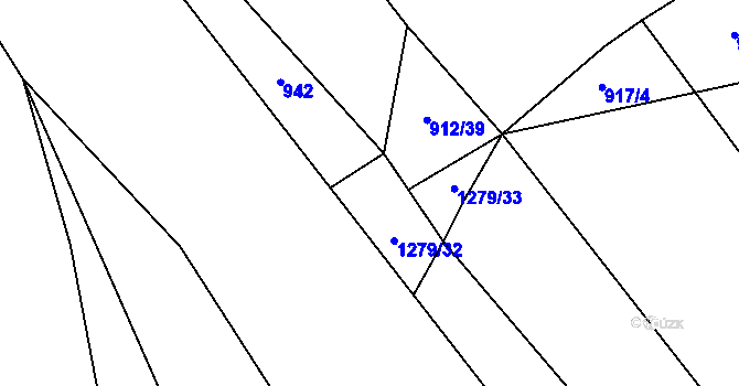 Parcela st. 912/38 v KÚ Ondřejov u Prahy, Katastrální mapa