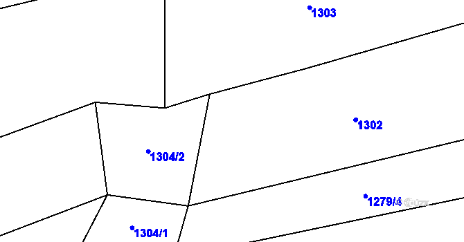 Parcela st. 1279/5 v KÚ Ondřejov u Prahy, Katastrální mapa