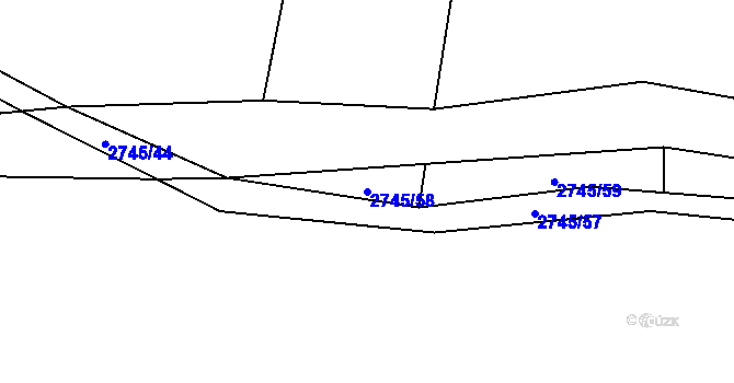 Parcela st. 2745/58 v KÚ Ondřejov u Prahy, Katastrální mapa