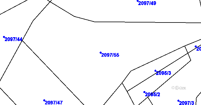 Parcela st. 2097/55 v KÚ Turkovice u Ondřejova, Katastrální mapa