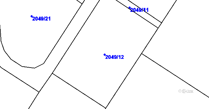 Parcela st. 2049/12 v KÚ Turkovice u Ondřejova, Katastrální mapa