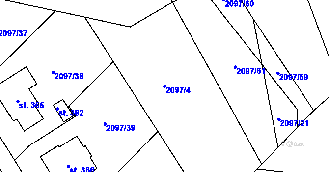 Parcela st. 2097/4 v KÚ Turkovice u Ondřejova, Katastrální mapa