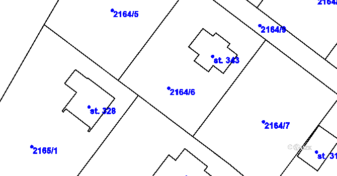 Parcela st. 2164/6 v KÚ Turkovice u Ondřejova, Katastrální mapa