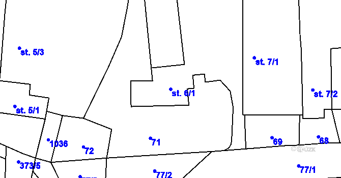 Parcela st. 6/1 v KÚ Ondřejov u Pelhřimova, Katastrální mapa