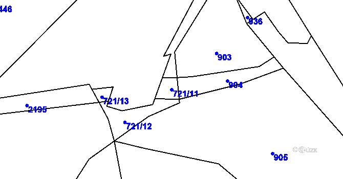 Parcela st. 721/11 v KÚ Ondřejov u Pelhřimova, Katastrální mapa