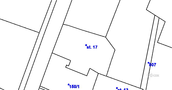 Parcela st. 17 v KÚ Křečovice u Onomyšle, Katastrální mapa