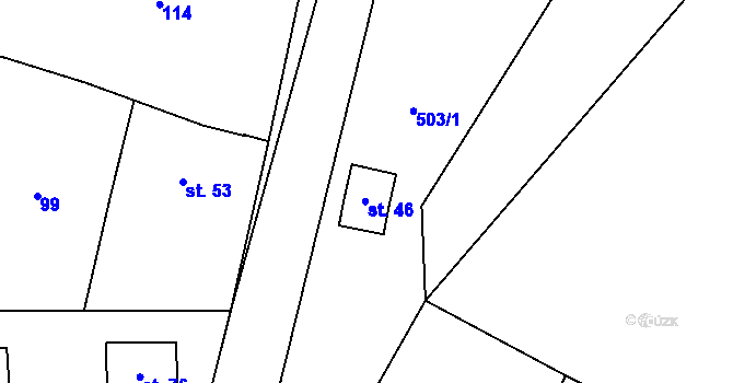 Parcela st. 46 v KÚ Křečovice u Onomyšle, Katastrální mapa