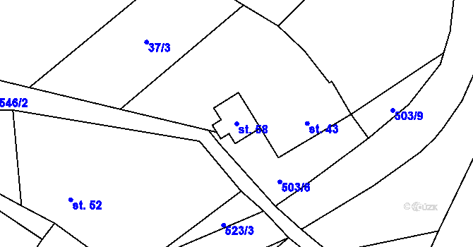 Parcela st. 58 v KÚ Křečovice u Onomyšle, Katastrální mapa