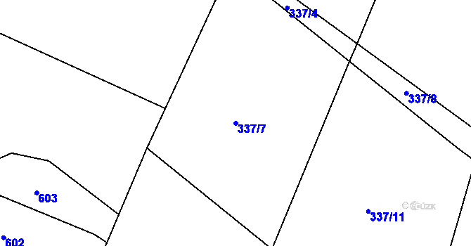 Parcela st. 337/7 v KÚ Křečovice u Onomyšle, Katastrální mapa