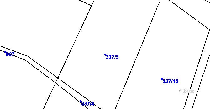 Parcela st. 337/5 v KÚ Křečovice u Onomyšle, Katastrální mapa