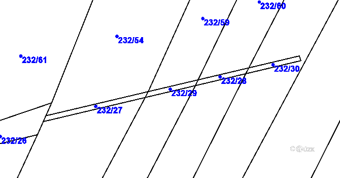 Parcela st. 232/29 v KÚ Křečovice u Onomyšle, Katastrální mapa