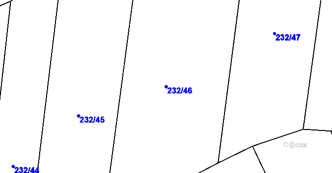 Parcela st. 232/46 v KÚ Křečovice u Onomyšle, Katastrální mapa