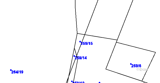 Parcela st. 259/15 v KÚ Křečovice u Onomyšle, Katastrální mapa