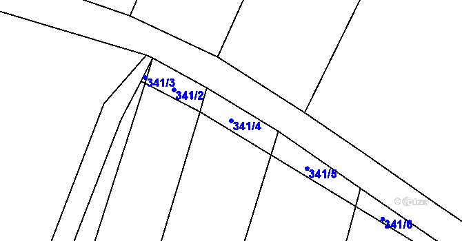 Parcela st. 341/4 v KÚ Křečovice u Onomyšle, Katastrální mapa