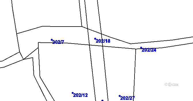 Parcela st. 202/17 v KÚ Miletín u Onomyšle, Katastrální mapa