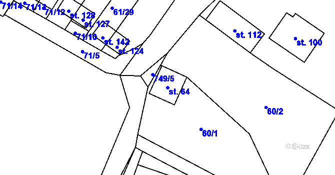 Parcela st. 64 v KÚ Onomyšl, Katastrální mapa